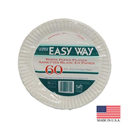 ASPEN PRODUCTS 20609 PEC 9 in. White Easy Way Uncoated Paper Plate, 1200PK 20609  (PEC)